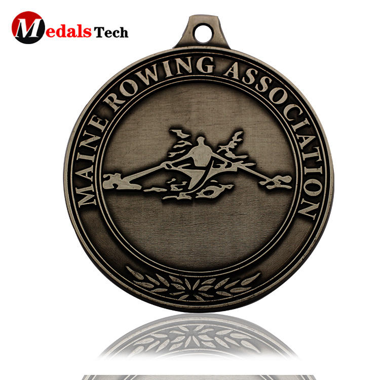 Promotional antique plating round plating rowing association medals