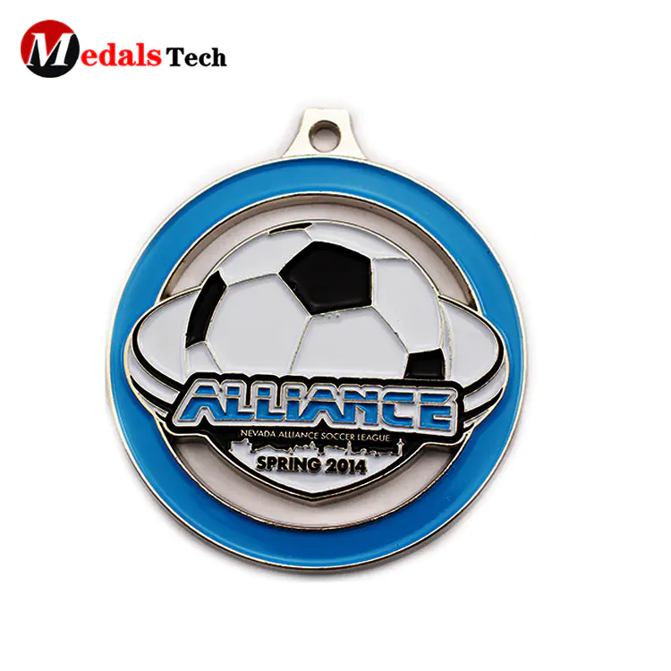 High quality football sports medals silver plating