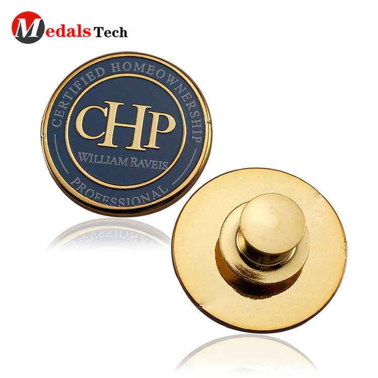 Metal Lapel Pins Gold Plating Custom Logo Medals Tech