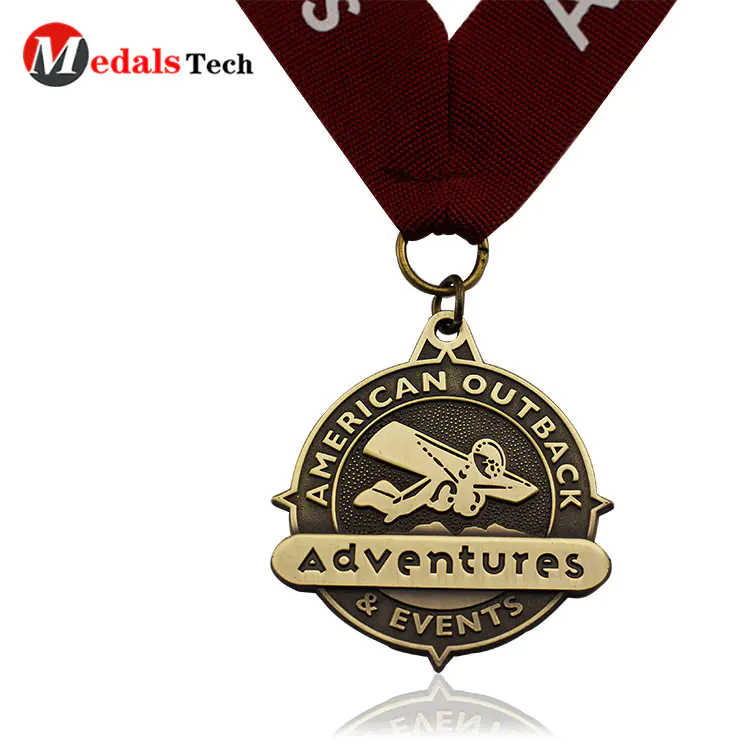 Custom race medals round shaped sport medals with ribbon