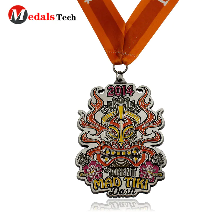 High quality custom shaped color filled silver plating medals