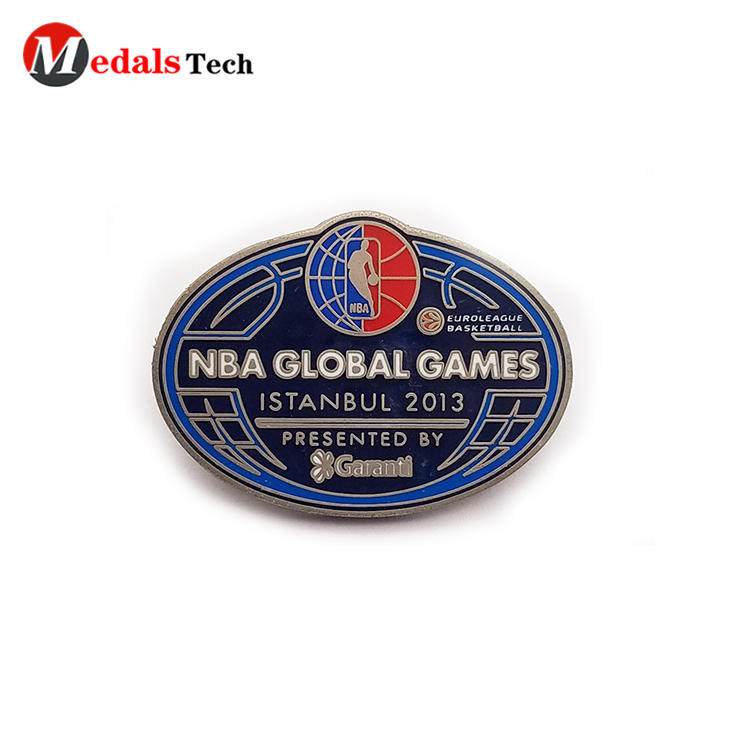 流行的酷领别针NBA比赛银质金属纪念品