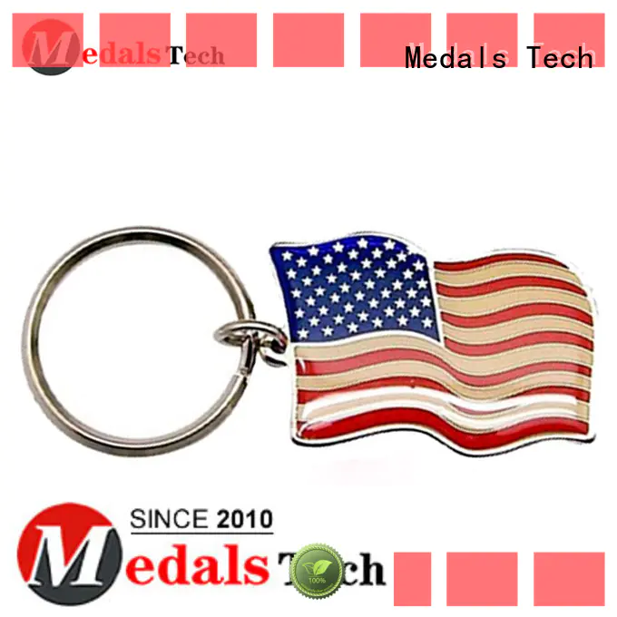 No minimum order usa natioanl metal  flag epoxy coated keychain