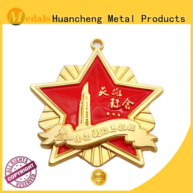 Wholesale gold ribbon metal medal Huancheng Brand