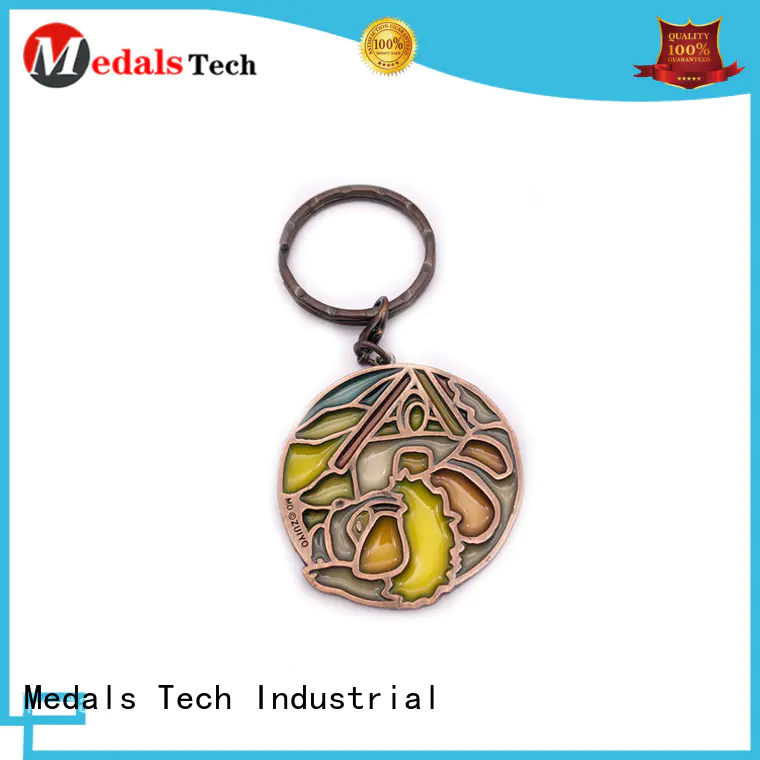 Medals Tech embossed leather keychain series for woman