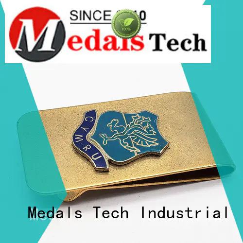 Medals Tech epoxy leather and metal money clip design for woman