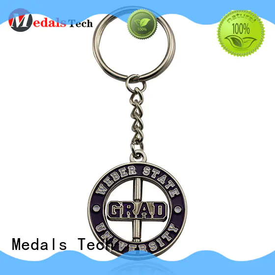 Medals Tech embossed leather keychain from China for adults