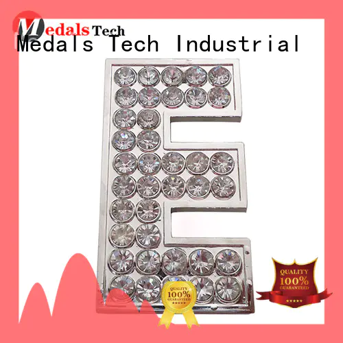 Factory price silver plating 3d logo custom rhinestone decoration  nameplate