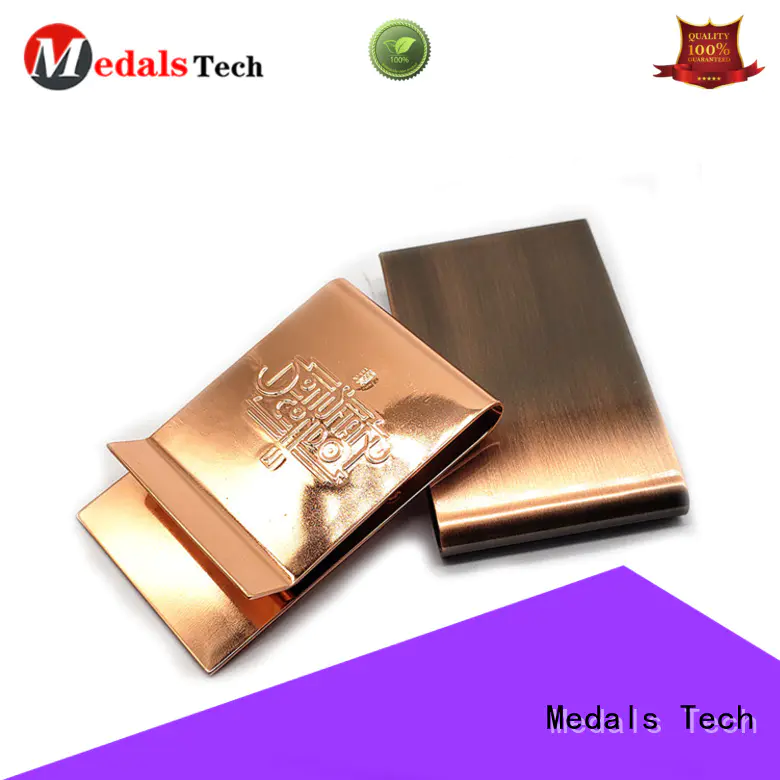 Medals Tech shinny personalized leather money clip factory for man