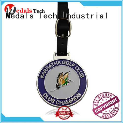 Medals Tech round golf bag tag manufacturer for adults