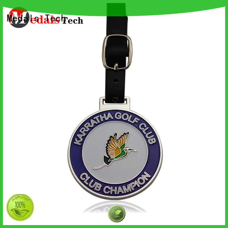 Medals Tech embossed personalized golf bag tags series for add on sale