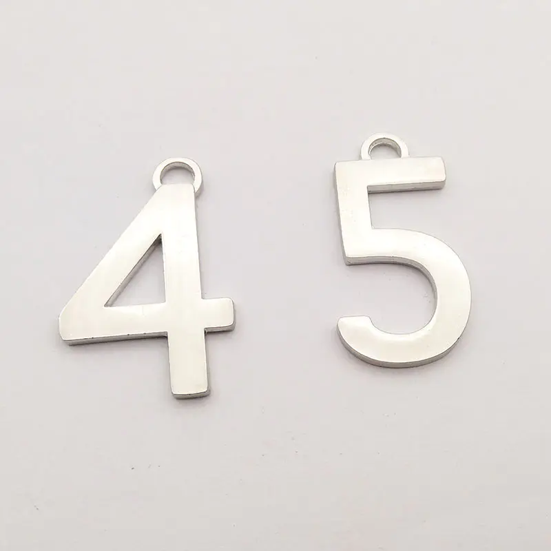 Custom 5 number shape silver plated zinc alloy tag with your design