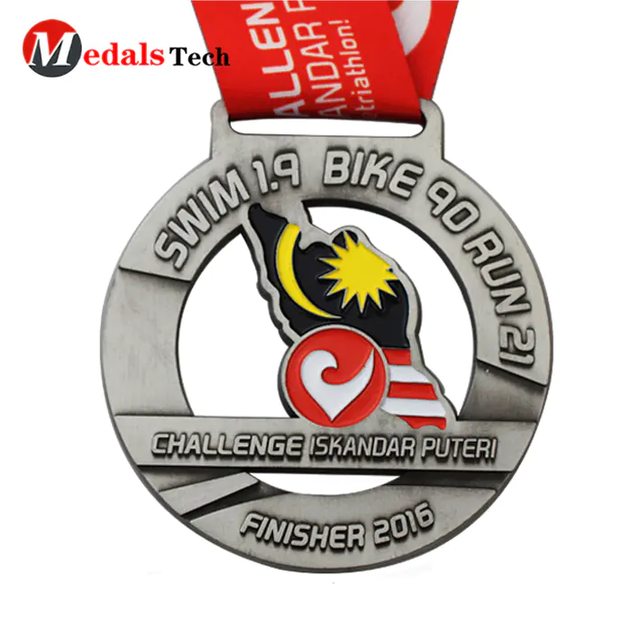 Professional manufacturer zinc alloy Malaysia map gulf coast triathlon medals