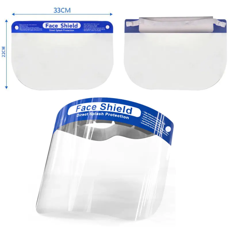 Factory hot product PET film single use safety protective full plastic face shield for sale