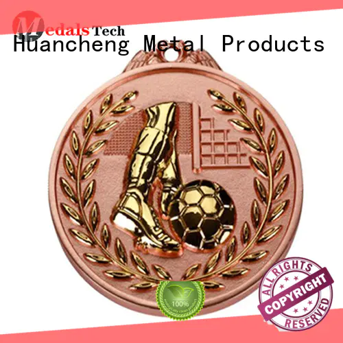 Huancheng Brand popular ribbon metal medal gold factory